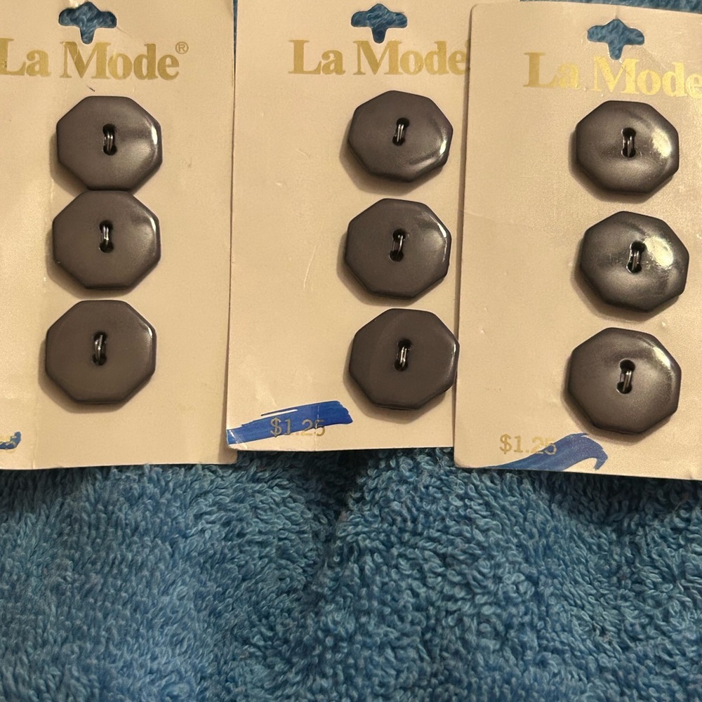 Vintage La Mode Buttons Dark navy blue color. (9)